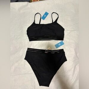 NWT CUPSHE black high waisted bikini